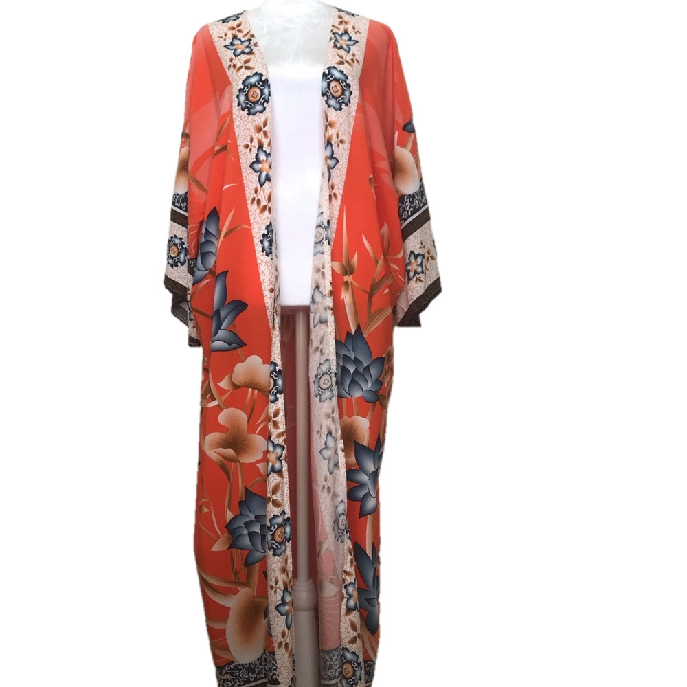 Duster Kimono floral boho flowy lightweight flamingo print| One size - flaw
